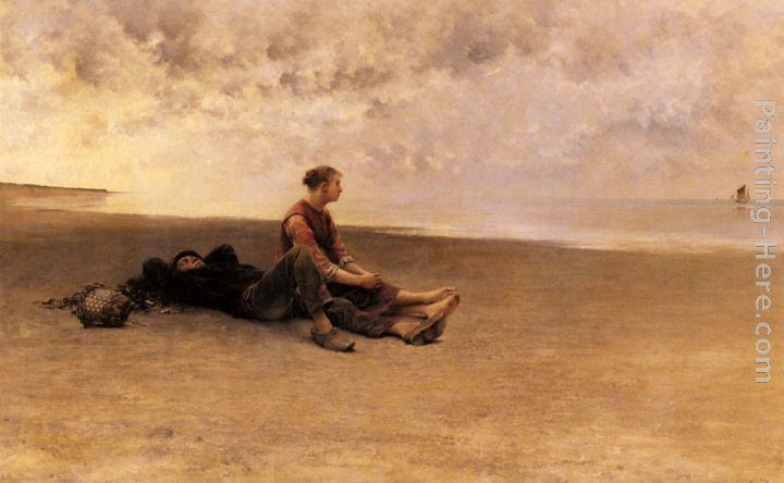 August Wilhelm Nikolaus Hagborg Daydreaming On The Beach